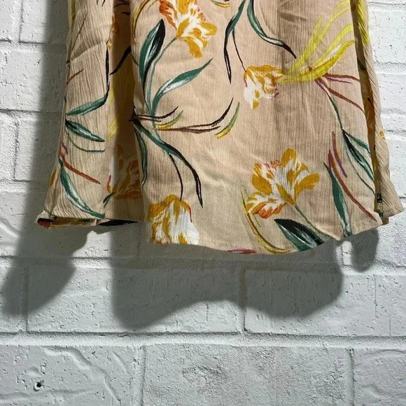 O’Neill Floral Dress Size Small Peach Green Cutout Side Tie Mini Texture - Picture 9 of 9